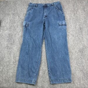 Vintage Cherokee Mens Cargo Jeans 38x32 Relaxed Straight Blue Utility Y2K Cotton